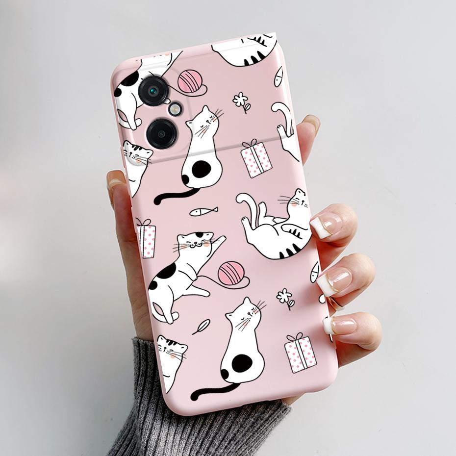 For Xiaomi Poco M5 M5S Phone Case Cute Panda Painted Full Protection Liquid Silicone Bumper For Poco M5 M 5 S Back Cover Shell