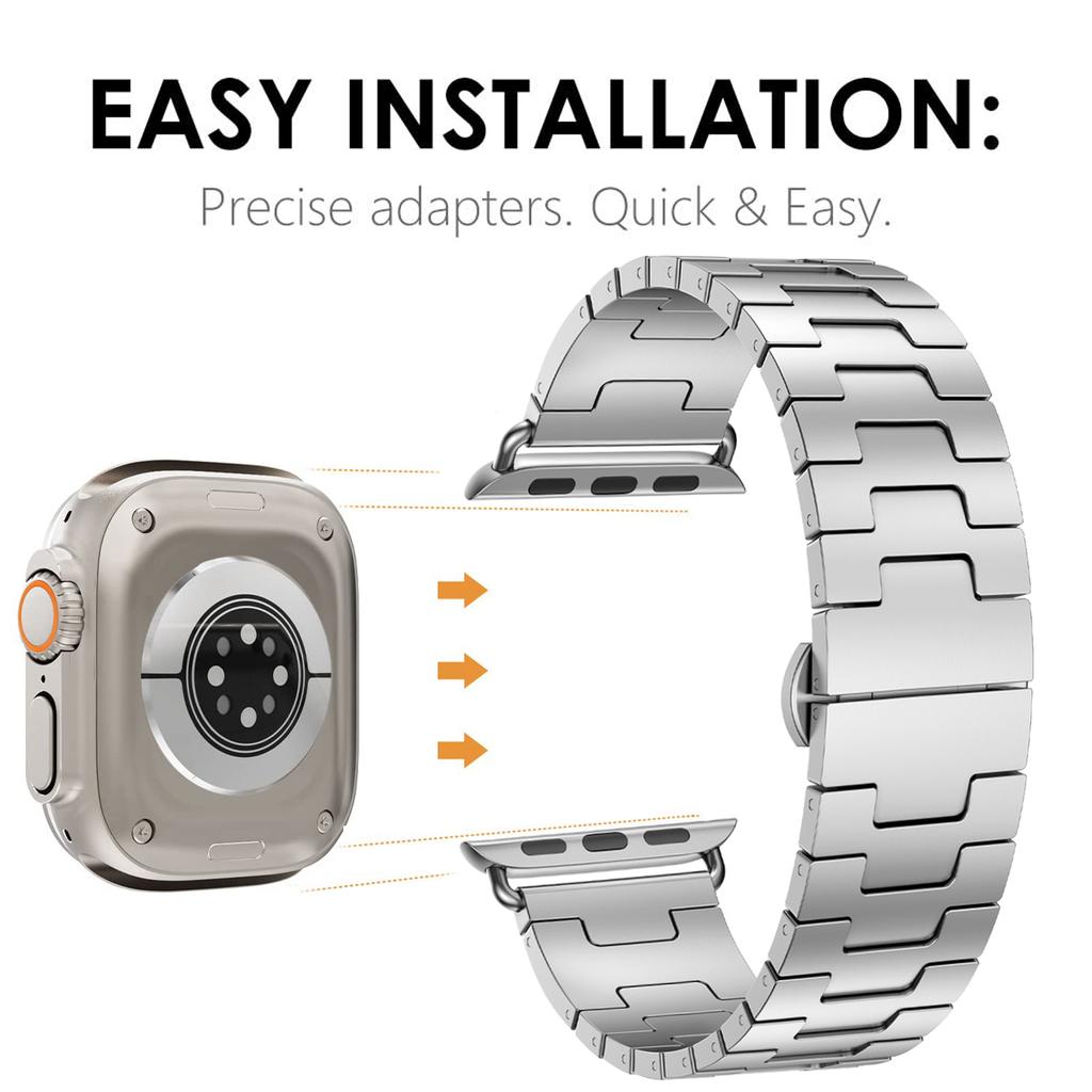 Titanium Color Band For Apple Watch Series 11 46mm 42mm Strap Stainless Steel H-Shaped Steel Band iWatch Ultra 3 2 49mm 45mm 40 41mm SE3 44mm Bracelet