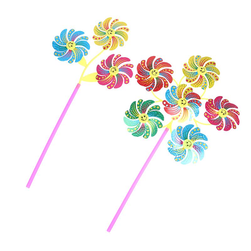 Colorful Windmill Cartoon Pinwheel Wind Spinner Home Garden Yard Decor Kid Toy