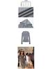 Women's Gray Spicy Girl Long-Sleeve Zippered Fishbone Slim Fit Autumn Base Layer Top