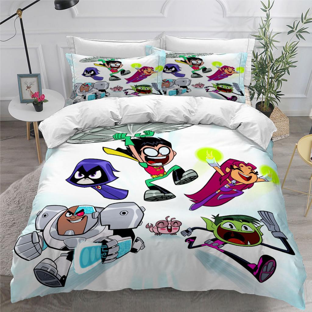Animation 3D Digital Printing Three-Piece Home Textile Diy Quilt Cover Bed Pillowcase