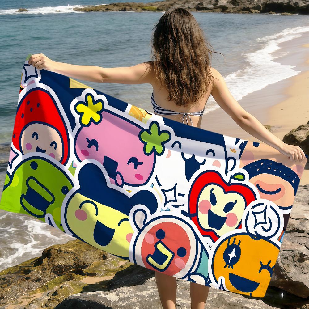cute funny face t-tamagotchi kuchipatchi mametchi soft Dry Beach Towels Trip Towel swim Summer Holiday bathing Pool Camp Gift