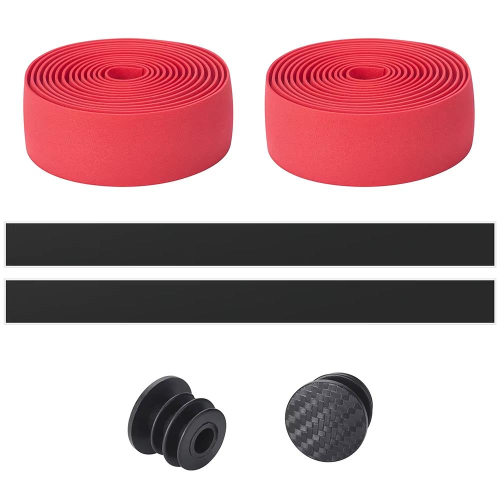 1Pair Bicycle Handlebar Tape Anti-Slip Damping Cycling Road Bike Handle Belt Wraps With Bar End Plugs Accessories for Road Bike