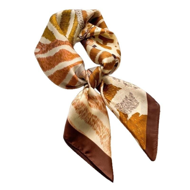 Small square scarf silk scarf women's French spring and autumn summer matching shirt neck protector scarf tulle scarf scarf 71x71