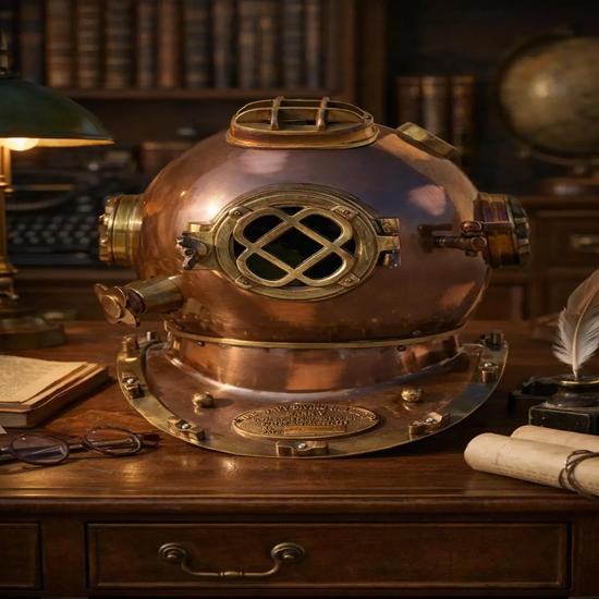 Diving Helmet US Navy Marine Style, Maritime Decor Birthday Decor