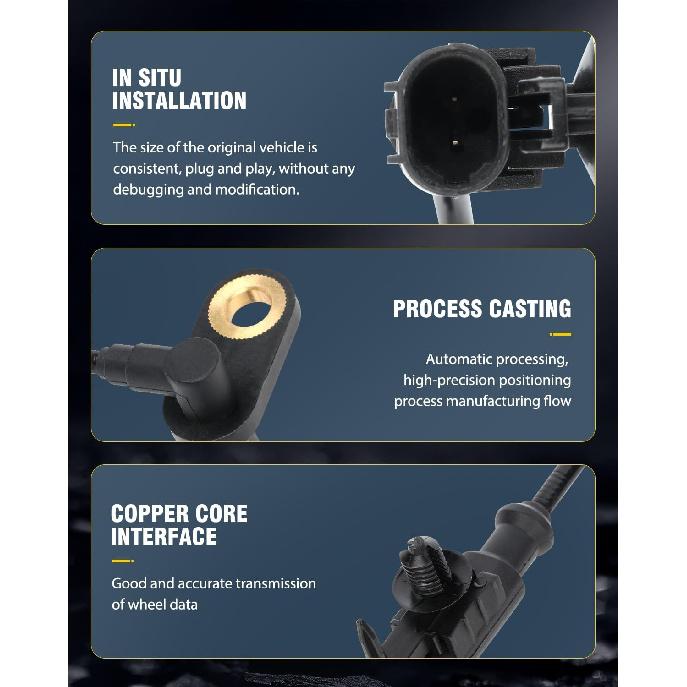 OCPTY ABS Wheel Speed Sensor Left Right Rear fit for 2006-2010 for Infiniti M35 2007-2008 for Infiniti G35 2011 for Infiniti FX50 ALS1655 Pack of 2