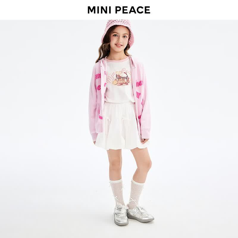 MiniPeace Girls' Floral Hooded Cardigan Sweater
