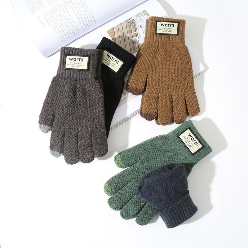 Gloves Men's winter gloves are piled and thickened to keep warm, comfortable, cold-proof, frost-proof and windproof, gloves for cycling work