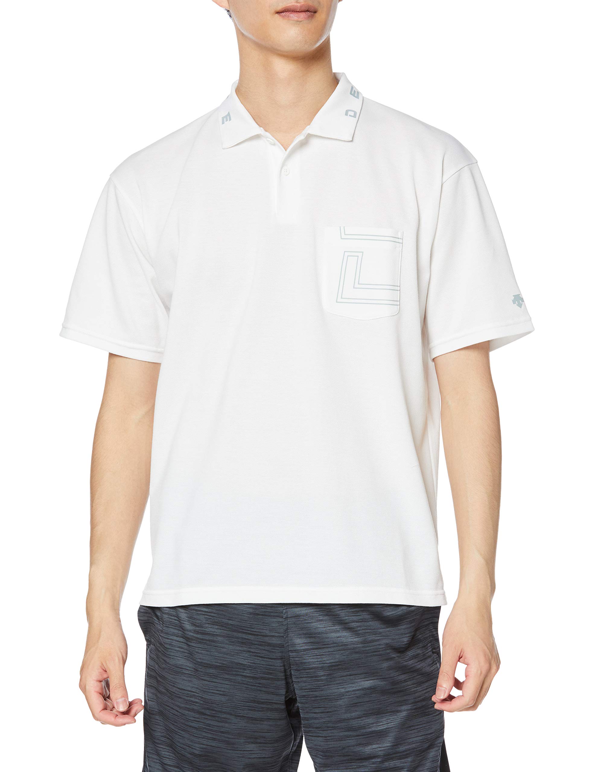 

Move Sports Descente DAYS Polo Size S Men s Shirt, Moisture-Wicking, Quick-Drying, DMMPJA79, White/Navy,