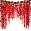 3D Artificial White Rose Vine 250cm Wisteria Vine Flower Greenery Hanging Rattan Flower  Garden