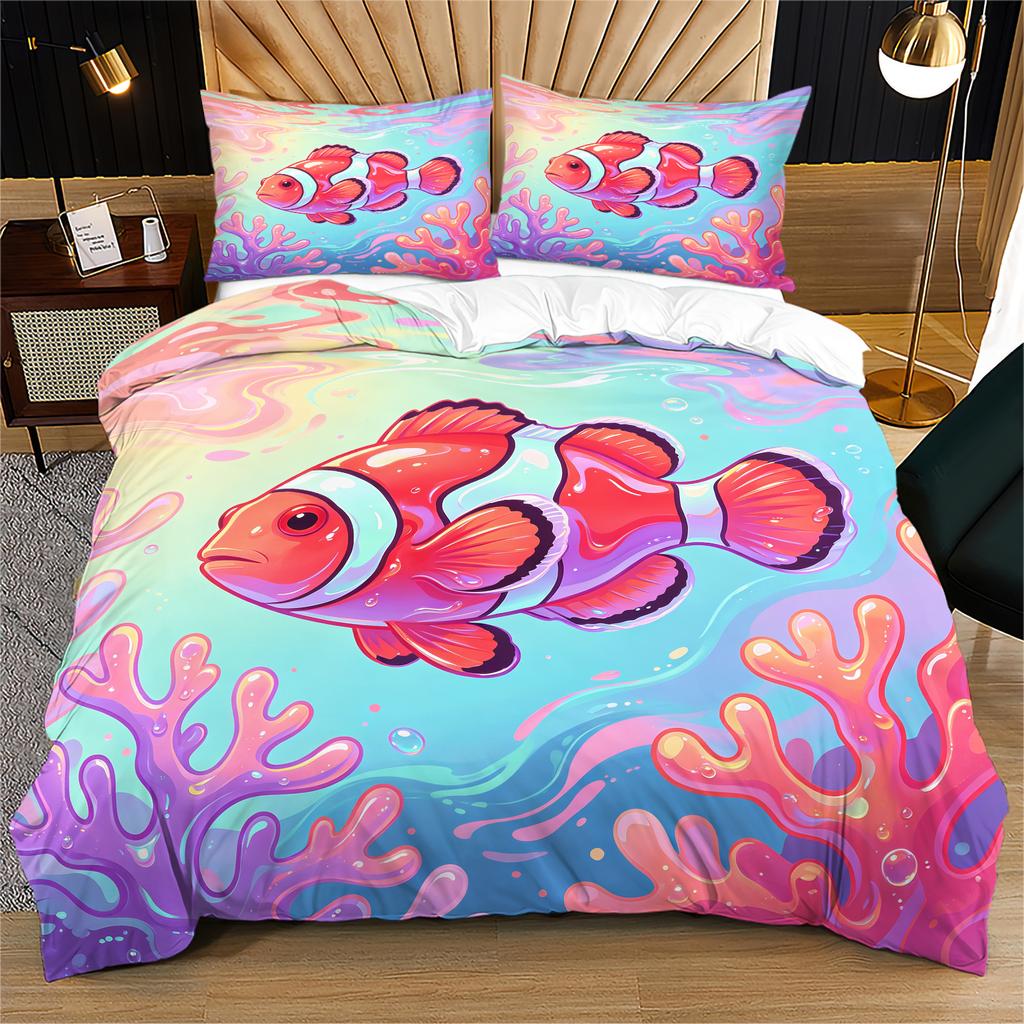 Rainbow Liquid Water Animal Print Duvet Cover Set Comforter Cover Bedding Set No Filler Vibrant Adult Bedroom Digital Decor