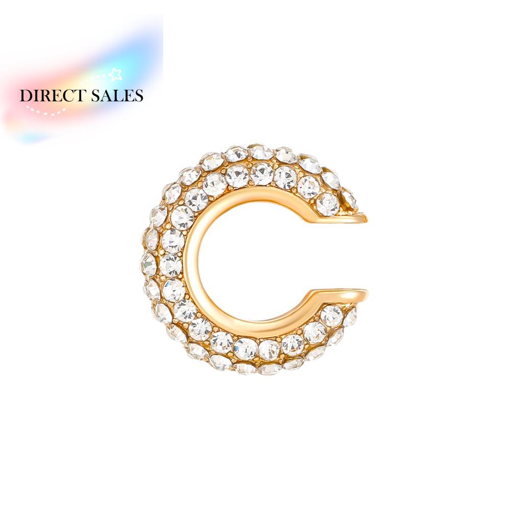 Simple Copper C Shape Ear Cuff Crystal Metal C-shaped Ear Clip Golded Irregular Shape Ear Buckle Wear