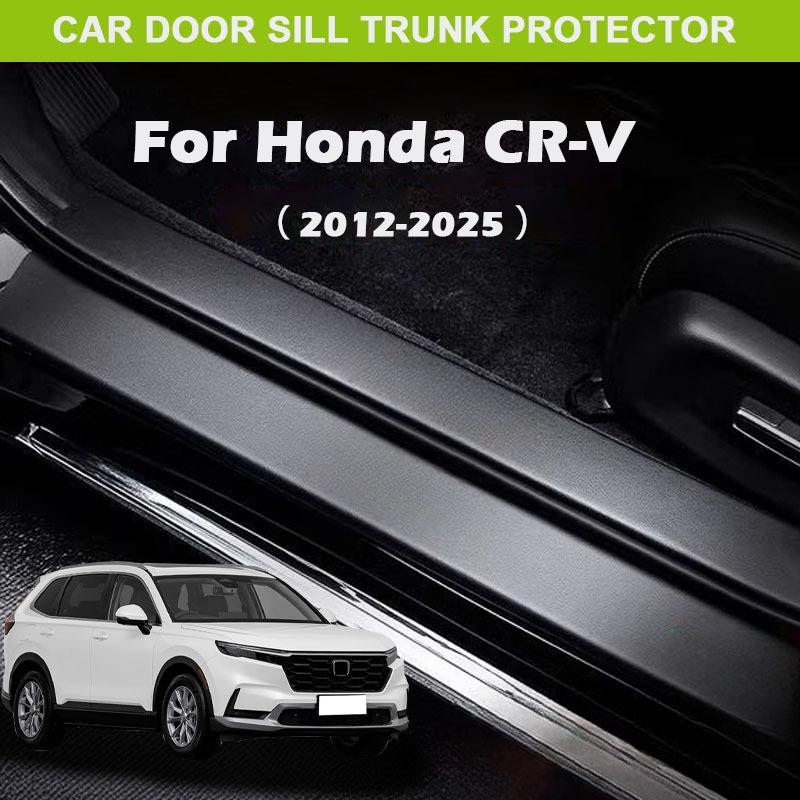 For Honda CR-V CRV 2012-2025 Car Door Sill Scuff Stickers Trunk Panel Guards Protector Trim Anti-scratch Exterior Parts Decor