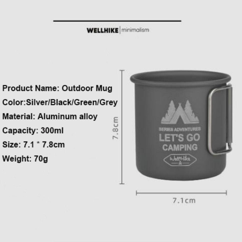 Portable Camping Aluminium Alloy Cup Foldable Handle Beer Coffee Mug  Kitchen Equipment