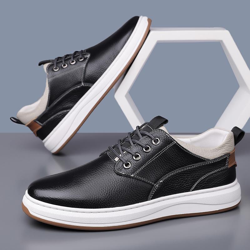 British Style Man Casual Leather Shoes Brand Comfy Flat Designer Sneakers Fashion2025New Outdoor Minimalist Walking Oxford Shoes
