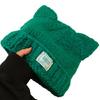 Cats Ear Knitted Hat Women Snow Hat for Girl Snow Skiing Cycling Winter Crochet Snow Hat for Women Outdoor Activity