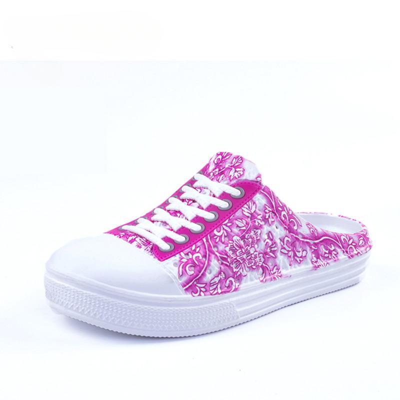 Ženy Nové módní sandály Nazouváky Lehké Pohodlné Květinové potisky Kulaté špičky Prodyšné Venkovní plážové přezůvky