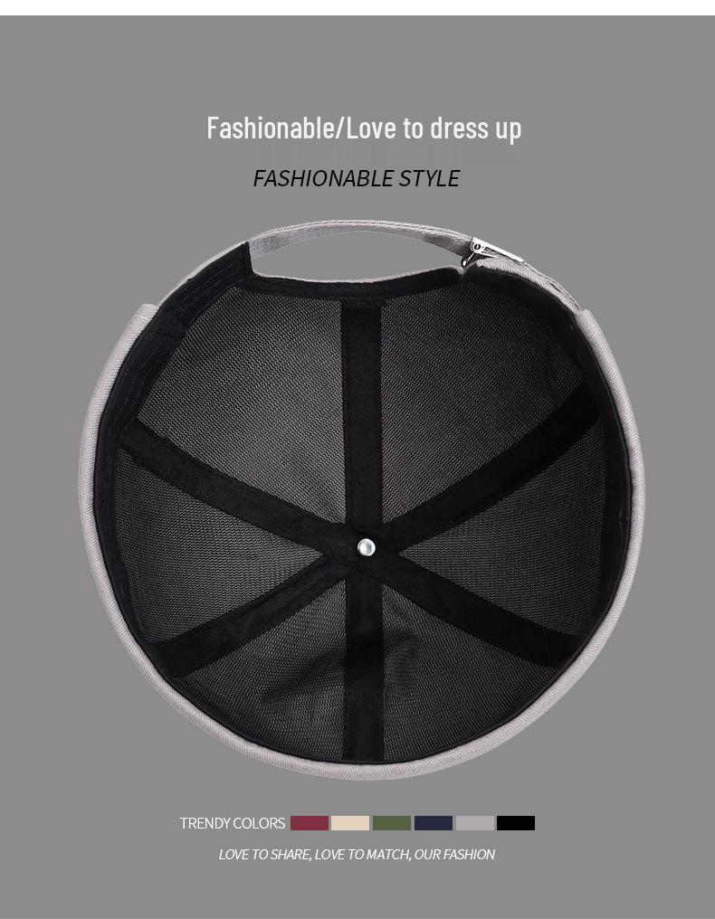 Unisexowa haftowana czapka bez ronda z płaskim daszkiem z drzewem kokosowym - Retro Hip Hop Podróżna