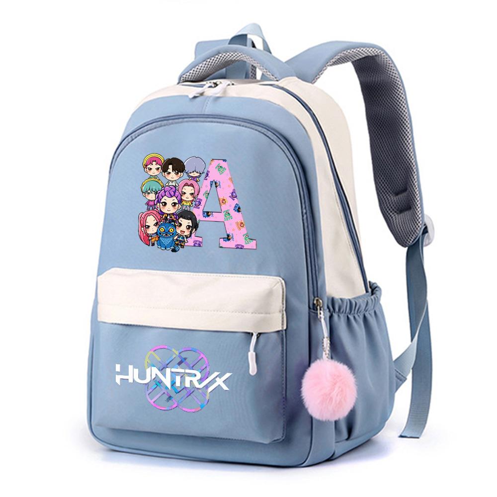 26 English Letter K-Pop Printed Backpack for Teenger Student Girl Boy Schoolbag Bookbag Kid Gift Women Large Capacity Waterproof Travel Bag Mochila