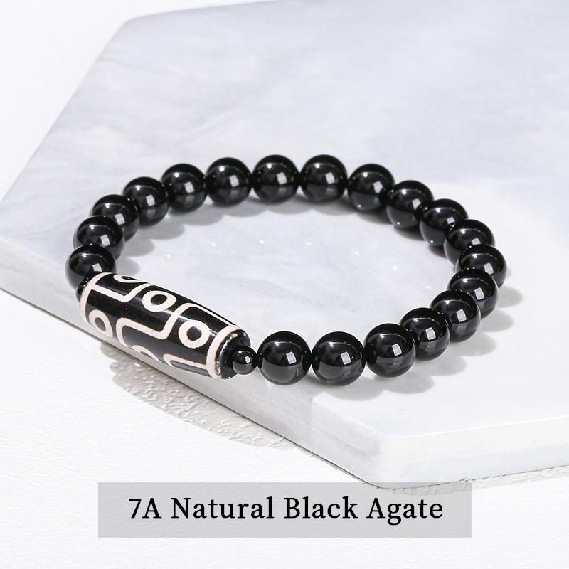 Tibetan Agate Barrel Beads Bracelet Women Men Retro Yoga Jewelry Gift