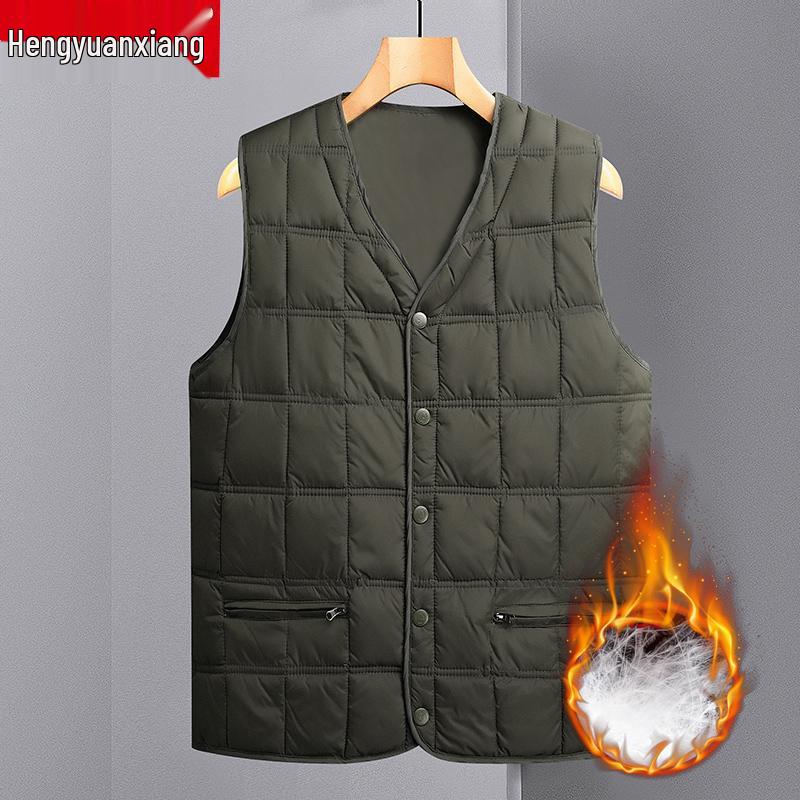 Men's Autumn/Winter Sleeveless Down Vest - Middle-aged Style