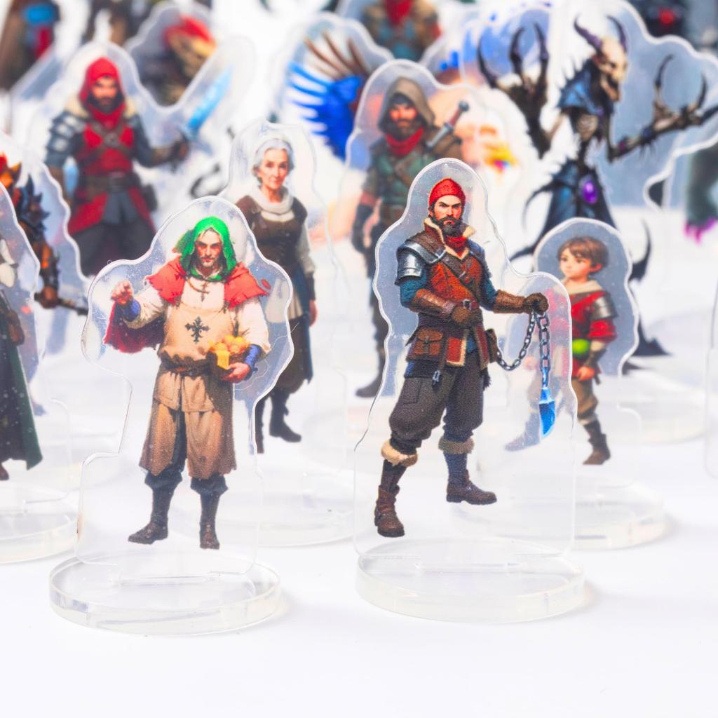 Dungeons & Dragons Miniature DND Starter Set for Beginners, D&D 5E, 20 Mini Flat Plastic Figures, for Pathfinder, Tabletop RPG, Game Accessories, DM G
