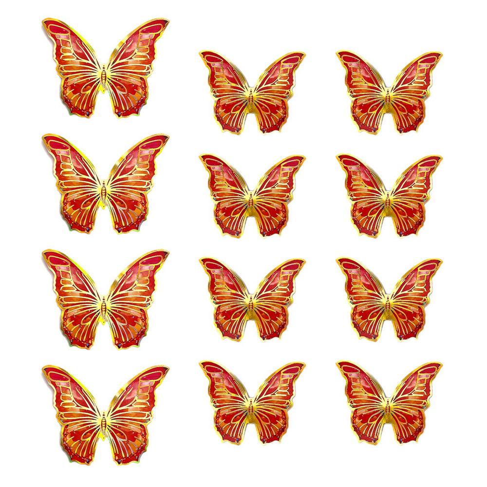 3D Butterflies Stickers For Scrapbooking Butterfly Stickers For Wall With Gold Edges 12X Stickers For Party Decorations