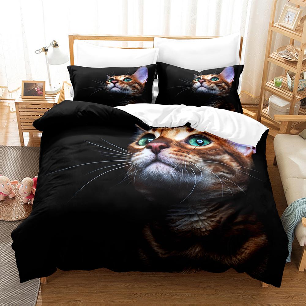 Animal Cat Bedding Set Adults Winter Duvet Cover Sets Kids,twin Full Queen King Bedroom Set Dropshipping Housse De Couette 