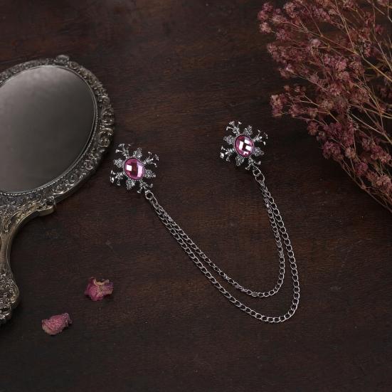 Suit Brooch for Men & Women Double Staggered Metal Hanging