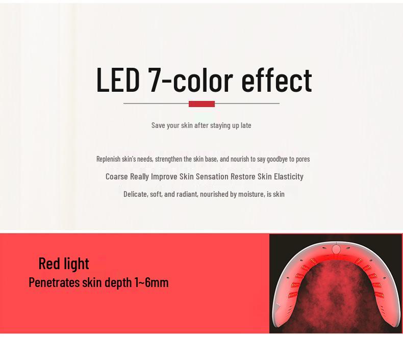 Dispozitiv de înfrumusețare cu terapie cu lumină rejuvenantă cu fotoni - Calmant, Hidratant, Design pliabil.