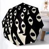 1pc Eyes Silhouettes Automatic Open/Close Umbrella Compact Folding Umbrella, All-Season Portable Umbrella for Women/Men F1124010