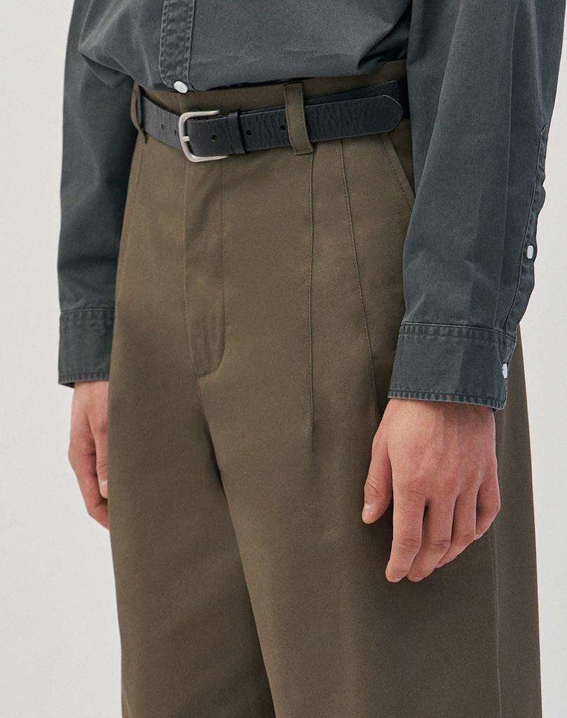 WORK ON BODY OFF Cle Wide Cotton Chino Pants [Olive]