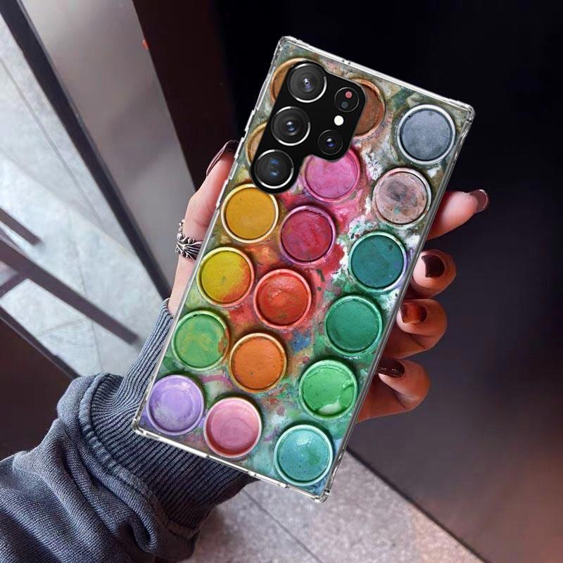 Watercolors Set Paint Palette Painting Box Phone Case For Samsung Galaxy S23 S24 S25 Edge S26 Ultra S22 + S21 Plus S20 FE Cover