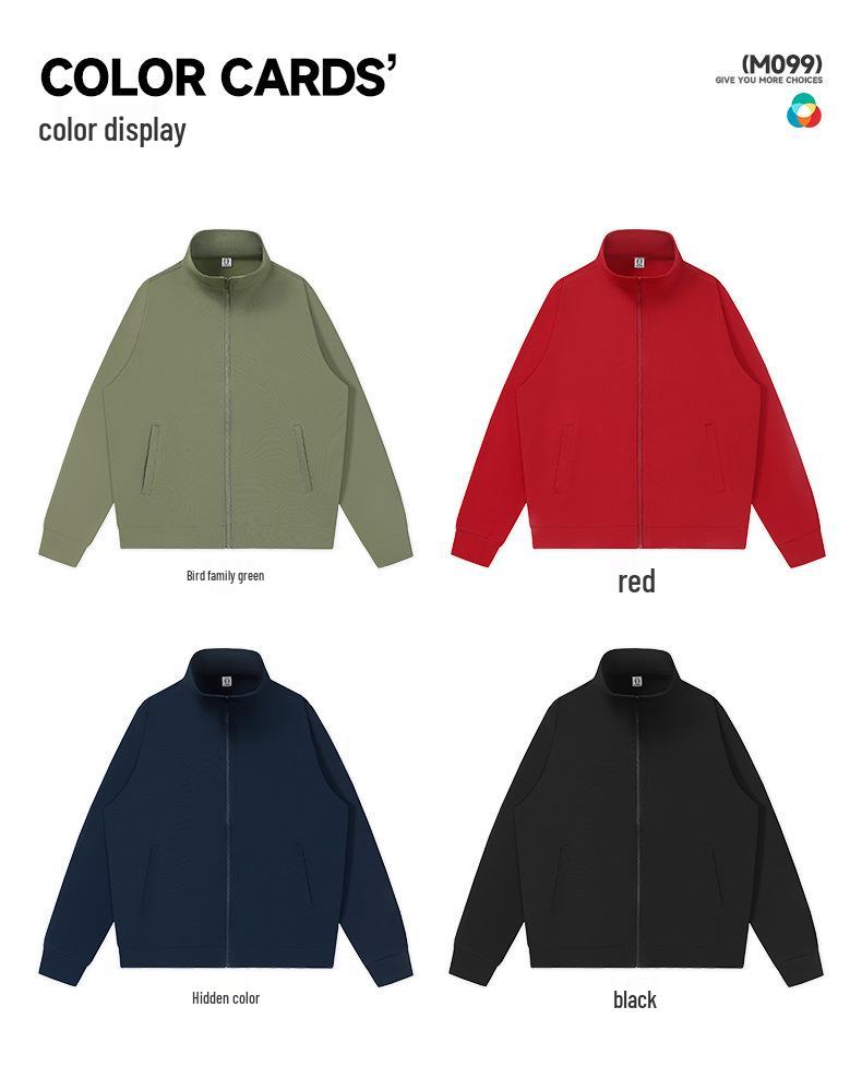 Custom Logo Stand Collar Zipper Cardigan Hoodie for Autumn/Winter Team Sports