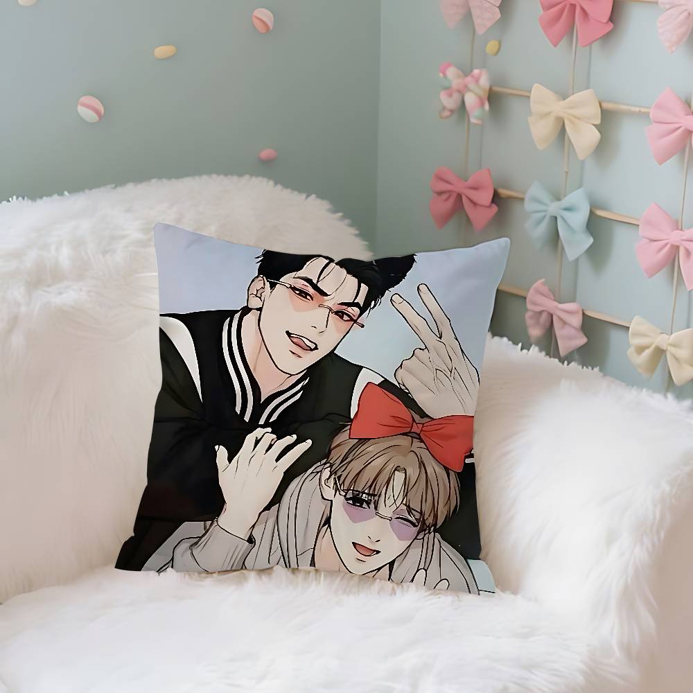 Manhwa Jjix Case Plush Fabric Soft Pillowcase Double Sided Print Cushion Cover Household Gifts