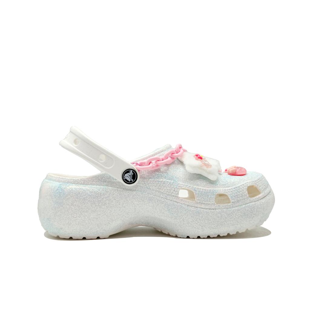 Crocs Classic Platform Clog EVA Fashion Personality Simple Classic Versatile Hole Shoes Unisex White