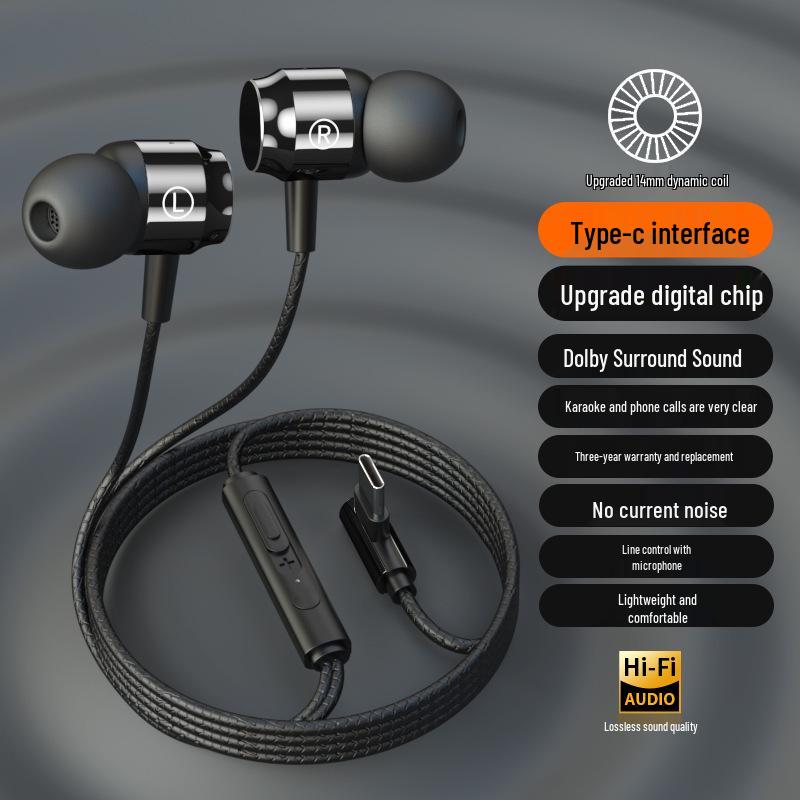 In-Ear Type-C Noise-Canceling Headphones for Huawei & Oppo