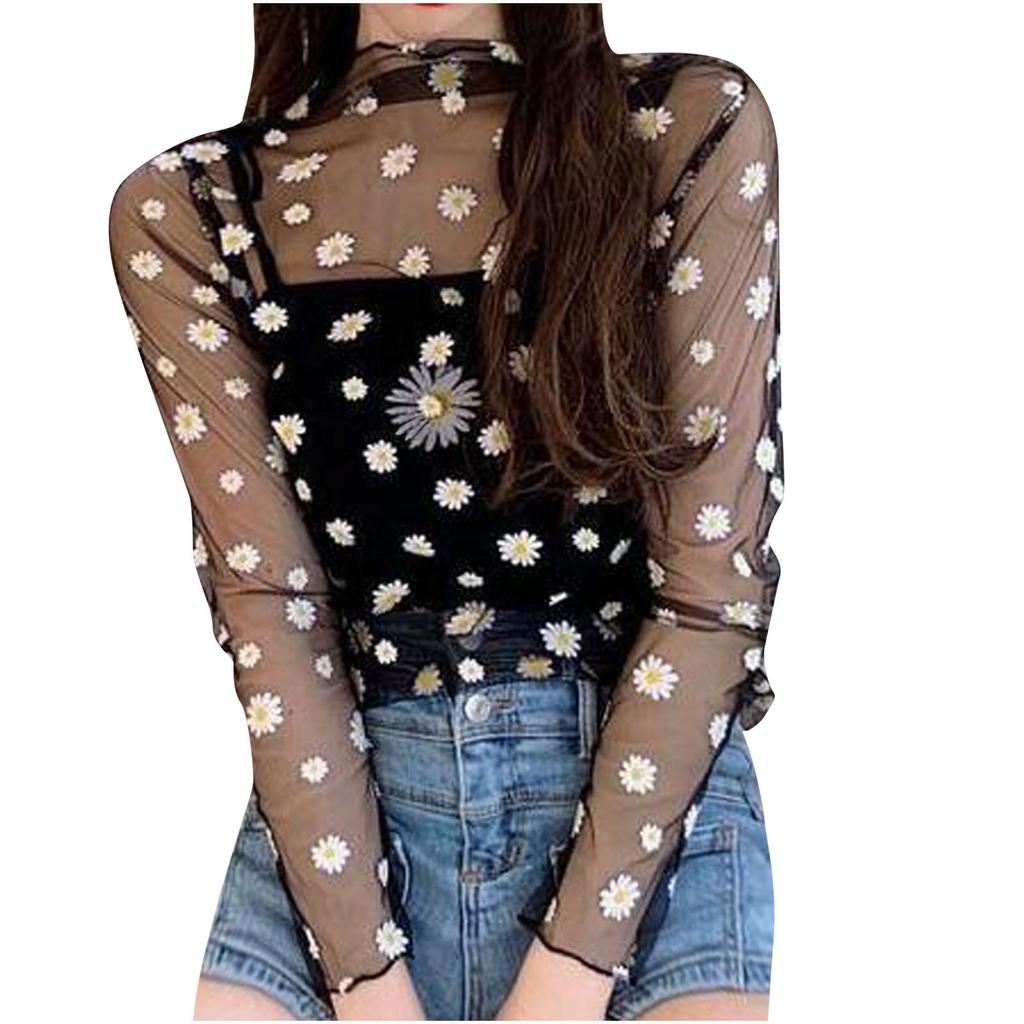 Fashion Women's Casual Long Sleeve Printed Loose Ladies Tops Shirts
