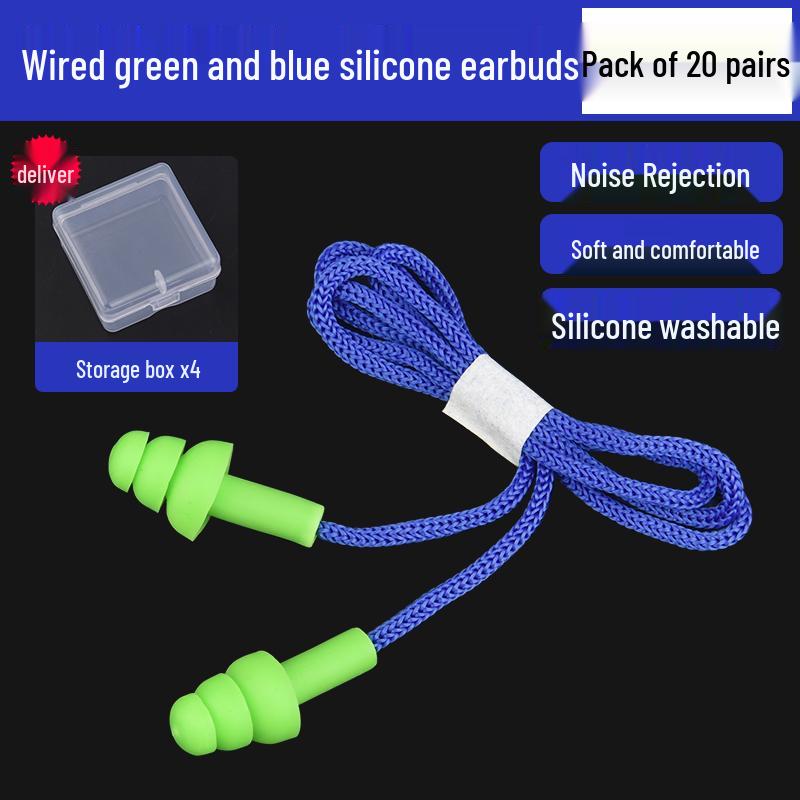 Silicone Noise-Canceling Earplugs for Industrial, Mechanical Workshops, Studying, and Sleep