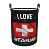 Swiss Switzerland Flag Dirty Laundry Baskets Foldable Large Waterproof Clothes Toys Basket For Home Kids