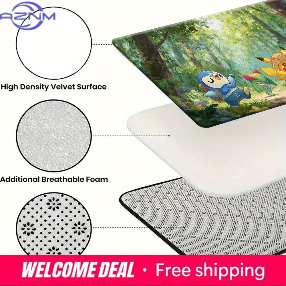 Pokemon Forest Adventure Print Non-slip Doormat, Soft Absorbent Floor Rug for Home Decor
