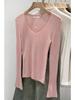 Women's Autumn 2025 Slimming Korean V-neck Knit Top