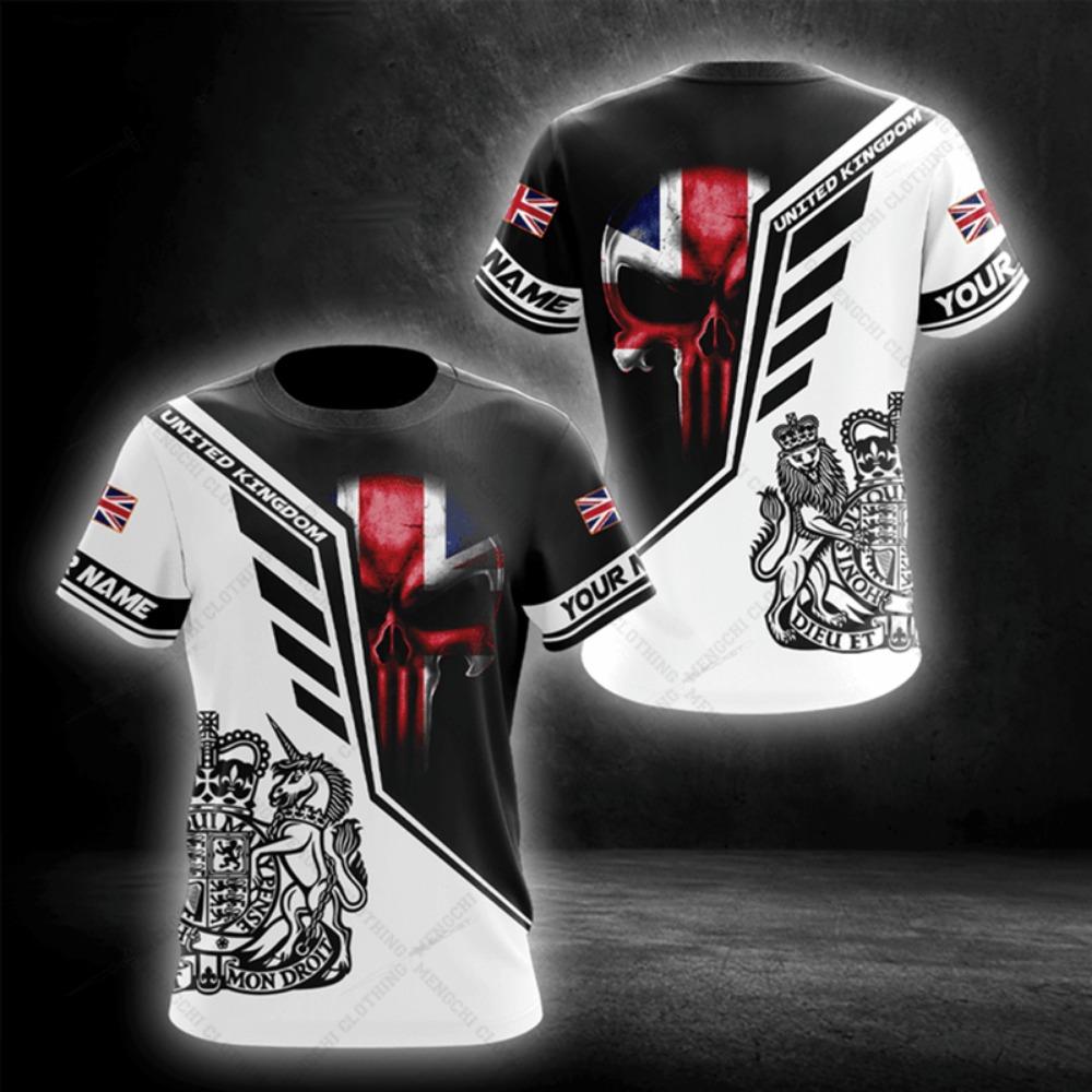 Customize England Football Tees Summer Cool Sportswear For Men Oversized Loose Jersey O-neck Short Sleeve T-shirts Daily Tops