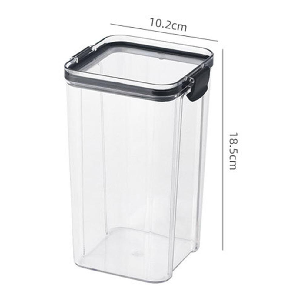 1300ml Airtight Food Container Square Clear Sealed Jar Dry Food Storage Container  Kitchen