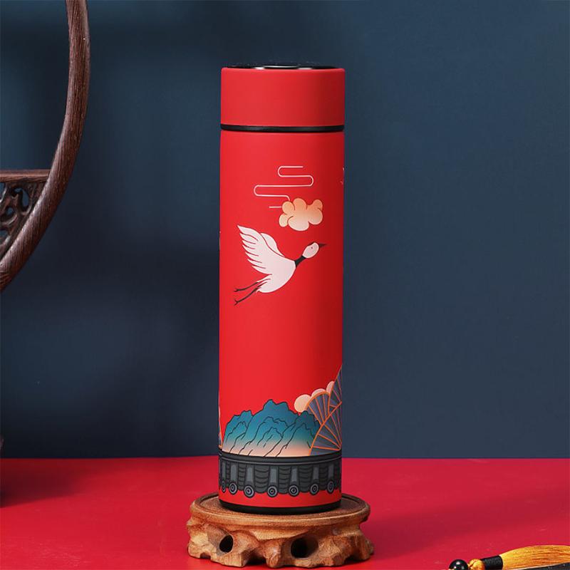 Intelligent Temperature Display Thermos Cup Chinese Style Trend Creative Water Cup Literary Male and Female Students Portable Tea Cup