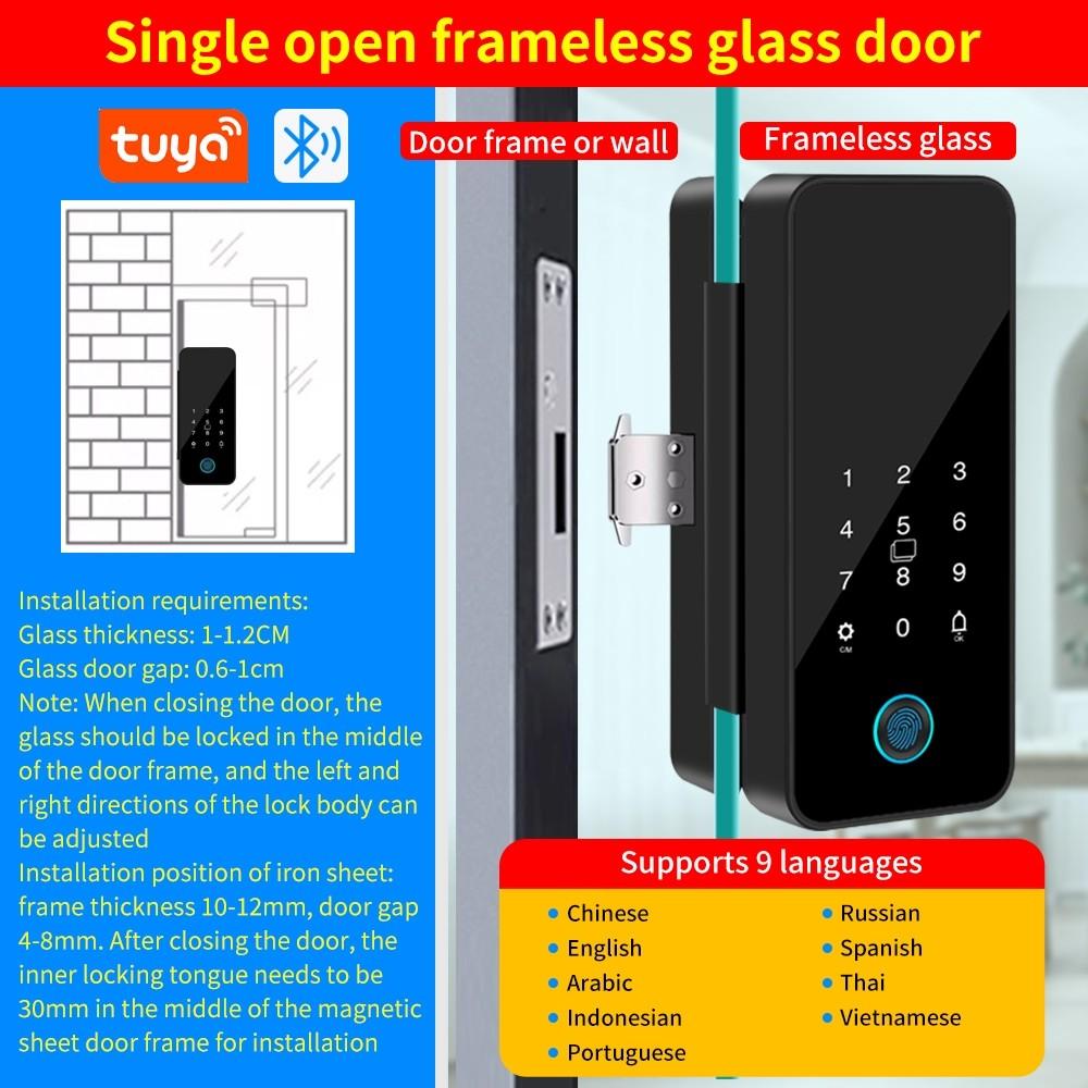 Multifunctional Smart Glass Door Lock Biometric