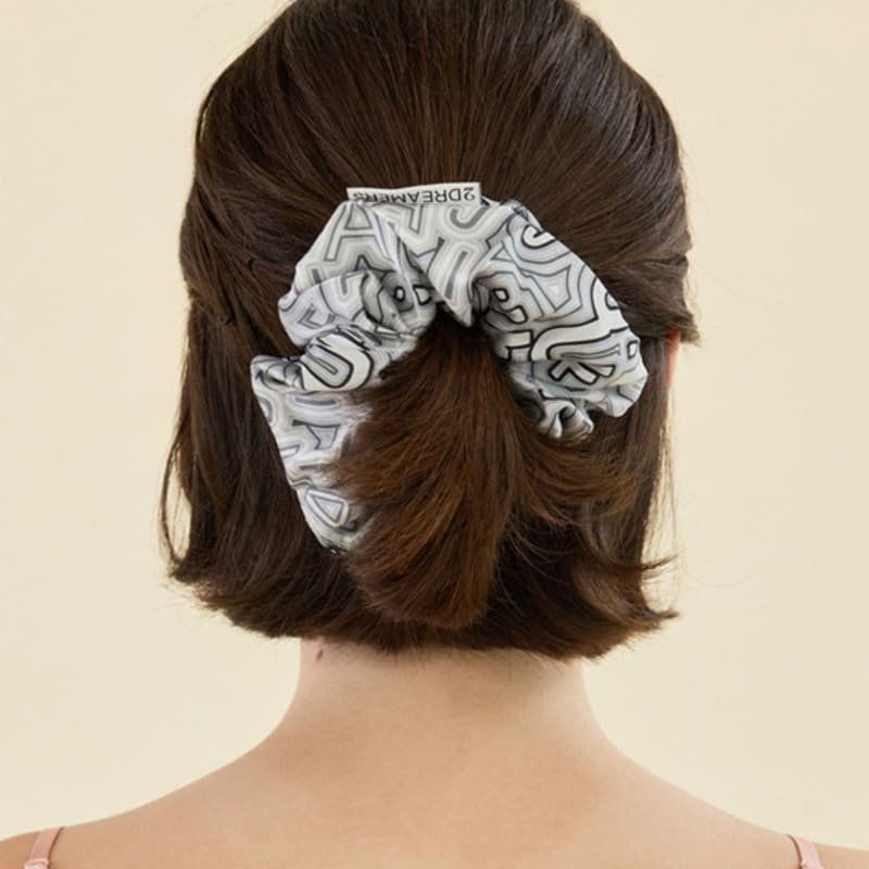 2DREAMERS Letter Maze Black Silk Scrunchie