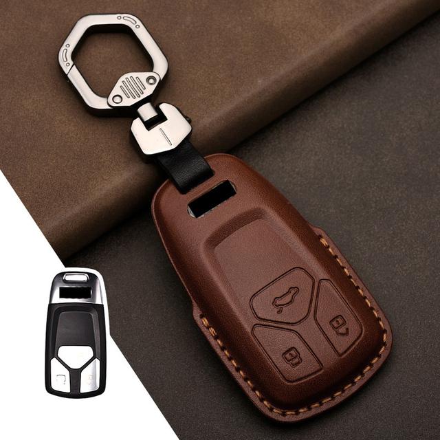 Leather Car Key Case Cover for A4 A4L A5 Q5 Q7 TT 2016 2017 Key 2016 2017 20 18 Styling Accessories