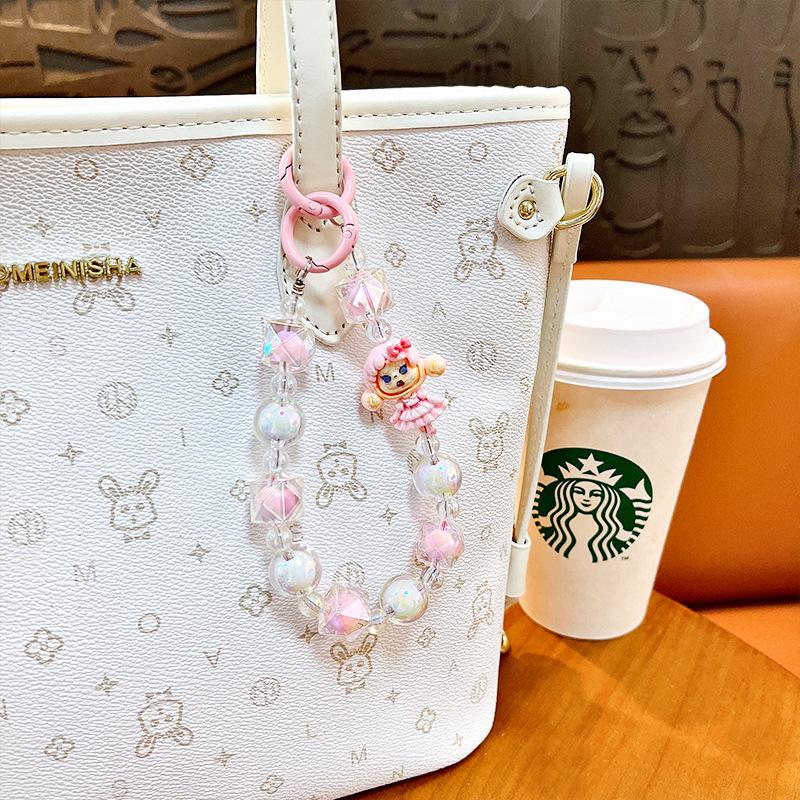 "Adorable Beaded Keychain for Girls - Perfect for Phones, Backpacks, and Car Keys - Charming Gift Idea"