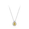 High Quality Yellow Diamond Clavicle Chain S925 Silver Sparkling Cz WaterDrop Shape Necklace for Daily Birthday Party Gifts